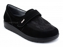 231115 Сурсил-Орто (Sursil-Ortho), туфли для взрослых, черные, кожа, стрейч ткань, полнота 6 в Туле