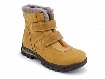 02-035-477 Джойшуз (Djoyshoes) ботинки зимние детские ортопедические профилактические, кожа, натуральный мех, горчичный в Туле