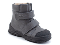 3381-721 Тотто (Totto), ботинки детские утепленные ортопедические профилактические, байка, кожа, серый в Туле