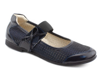 0015-500-0076 (37-40) Джойшуз (Djoyshoes), туфли Подростковые ортопедические профилактические, кожа перфорированная, темно-синий  в Туле