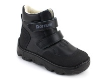 BL-271(05) Боттилини (Bottilini), ботинки  детские демисезонные  ортопедические профилактические, кожа, байка, черный в Туле