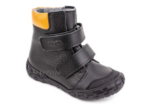 338-701,15 Тотто (Totto) ботинки детские  ортопедические профилактические, байка, кожа, черный, оранжевый в Туле