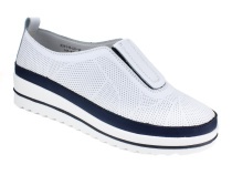 K231-R-LX-16-A (41-43) Кумфо (Kumfo) туфли для взрослых, перфорированная кожа, белый, синий в Туле