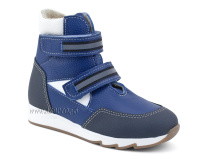 23012-080-01 (26-30)  Тапибу (Tapiboo), ботинки детские демисезонные утепленные ортопедические профилактические , байка, кожа, синий, белый 